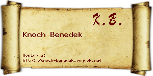 Knoch Benedek névjegykártya